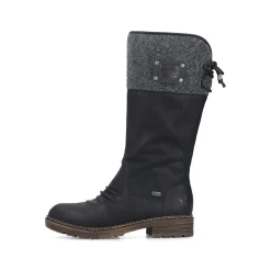 Rieker Damen Hochschaftstiefel asphaltschwarz