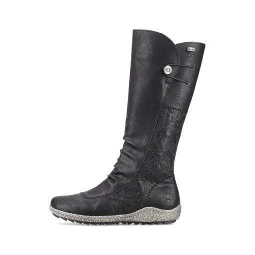 Rieker Damen Hochschaftstiefel tiefschwarz