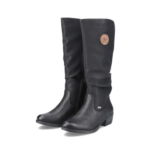 Rieker Damen Hochschaftstiefel tiefschwarz
