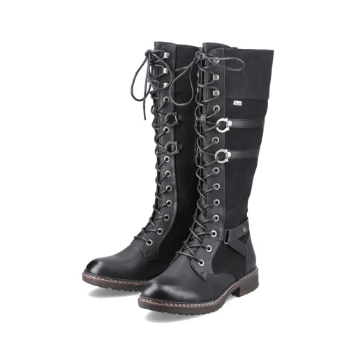 Rieker Damen Hochschaftstiefel tiefschwarz