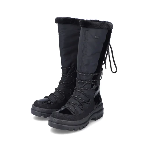 Rieker Damen Hochschaftstiefel graphitschwarz