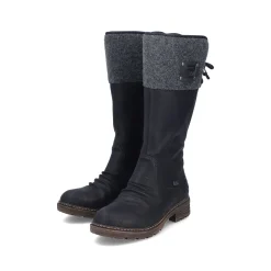 Rieker Damen Hochschaftstiefel asphaltschwarz