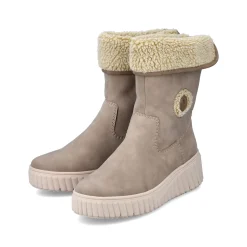 Rieker Damen Hochschaftstiefel graubeige