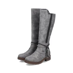 Rieker Damen Hochschaftstiefel stahlgrau
