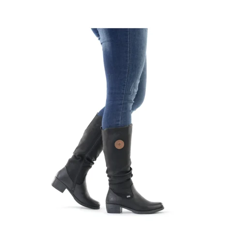Rieker Damen Hochschaftstiefel tiefschwarz