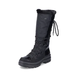 Rieker Damen Hochschaftstiefel graphitschwarz