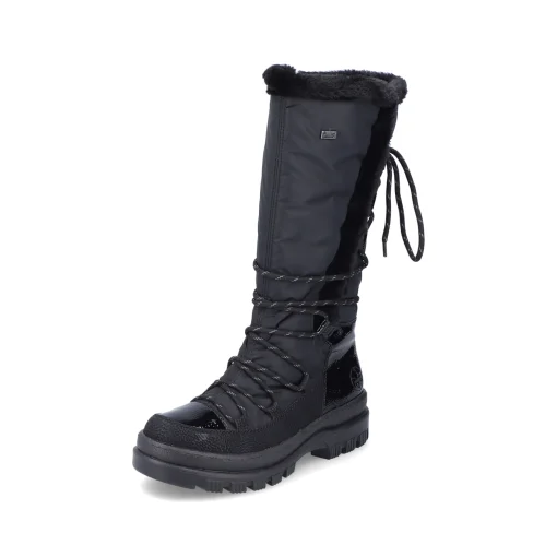 Rieker Damen Hochschaftstiefel graphitschwarz