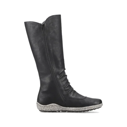 Rieker Damen Hochschaftstiefel tiefschwarz
