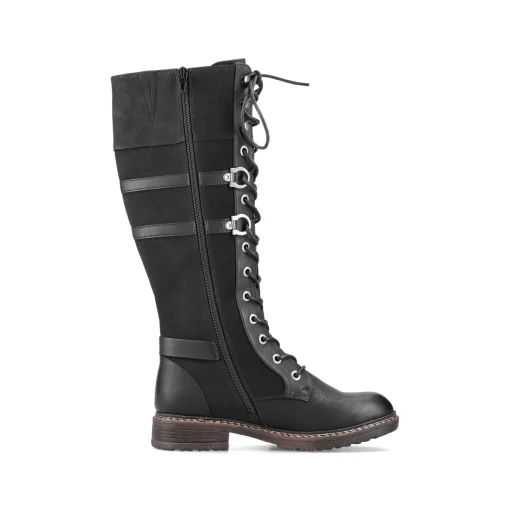 Rieker Damen Hochschaftstiefel tiefschwarz