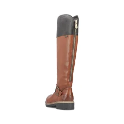 Rieker Damen Hochschaftstiefel karamellbraun-schwarz