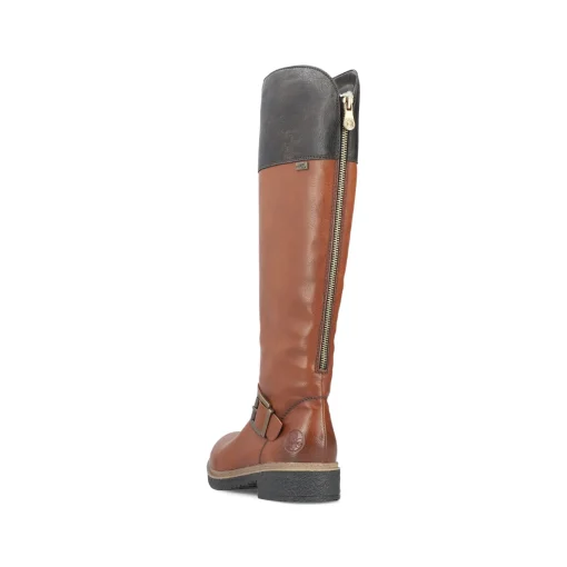 Rieker Damen Hochschaftstiefel karamellbraun-schwarz
