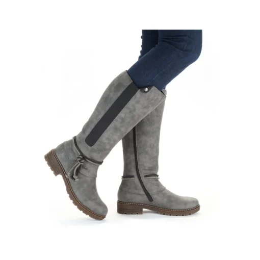 Rieker Damen Hochschaftstiefel stahlgrau
