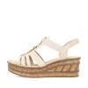 Rieker Damen Keilsandaletten cremebeige
