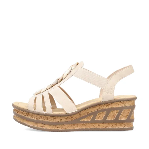 Rieker Damen Keilsandaletten cremebeige