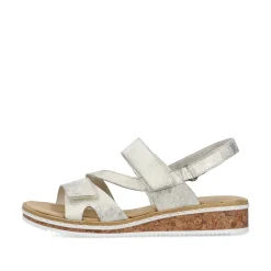 Rieker Damen Keilsandaletten silber-metallic