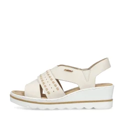 Rieker Damen Keilsandaletten hellbeige