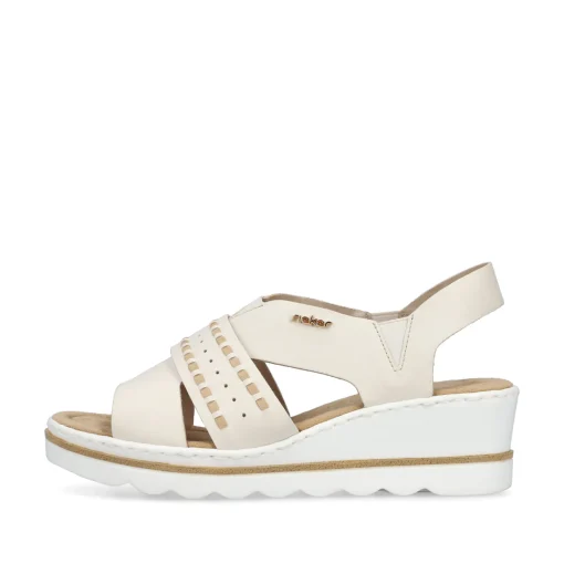 Rieker Damen Keilsandaletten hellbeige