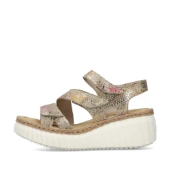 Rieker Damen Keilsandaletten multi-bronzemetallic