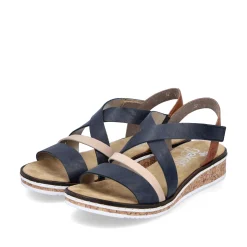Rieker Damen Keilsandaletten marineblau