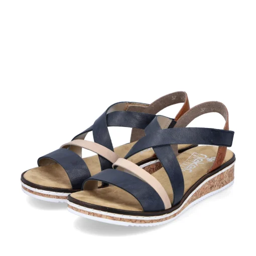 Rieker Damen Keilsandaletten marineblau