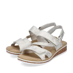 Rieker Damen Keilsandaletten silber-metallic