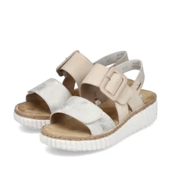 Rieker Damen Keilsandaletten hellbeige