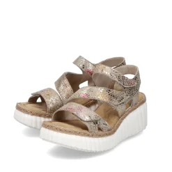 Rieker Damen Keilsandaletten multi-bronzemetallic