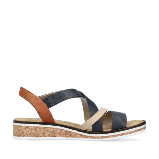 Rieker Damen Keilsandaletten marineblau