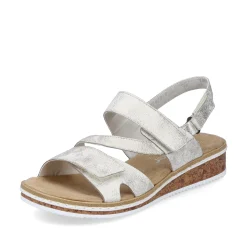 Rieker Damen Keilsandaletten silber-metallic