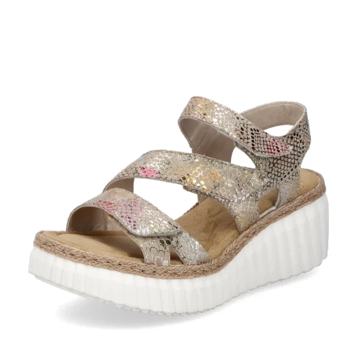 Rieker Damen Keilsandaletten multi-bronzemetallic