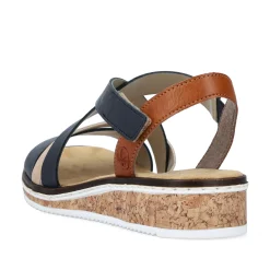Rieker Damen Keilsandaletten marineblau