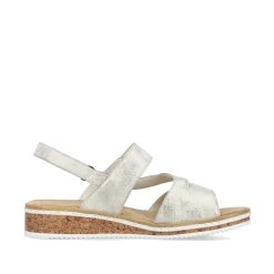 Rieker Damen Keilsandaletten silber-metallic