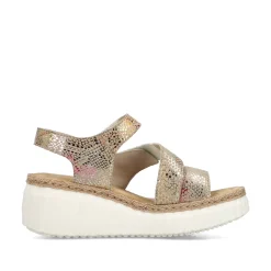 Rieker Damen Keilsandaletten multi-bronzemetallic