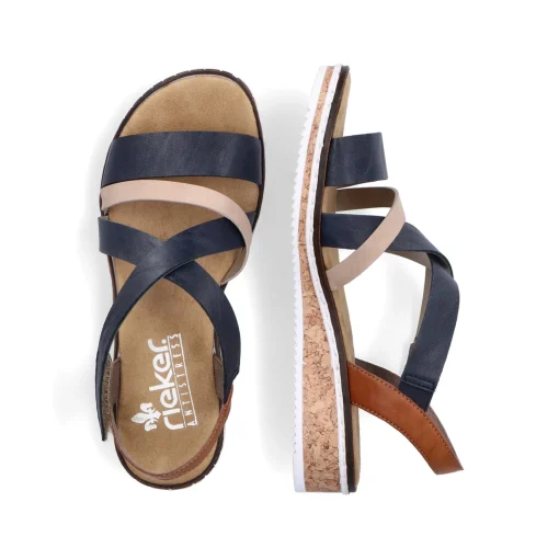 Rieker Damen Keilsandaletten marineblau