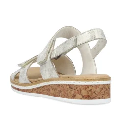 Rieker Damen Keilsandaletten silber-metallic