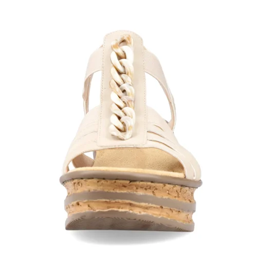 Rieker Damen Keilsandaletten cremebeige