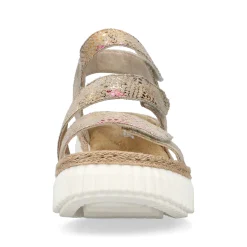 Rieker Damen Keilsandaletten multi-bronzemetallic
