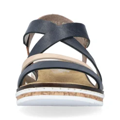 Rieker Damen Keilsandaletten marineblau