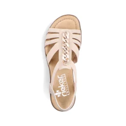 Rieker Damen Keilsandaletten cremebeige