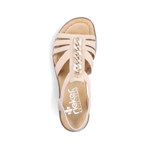 Rieker Damen Keilsandaletten cremebeige