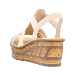 Rieker Damen Keilsandaletten cremebeige