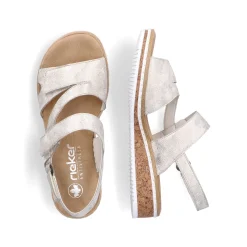 Rieker Damen Keilsandaletten silber-metallic