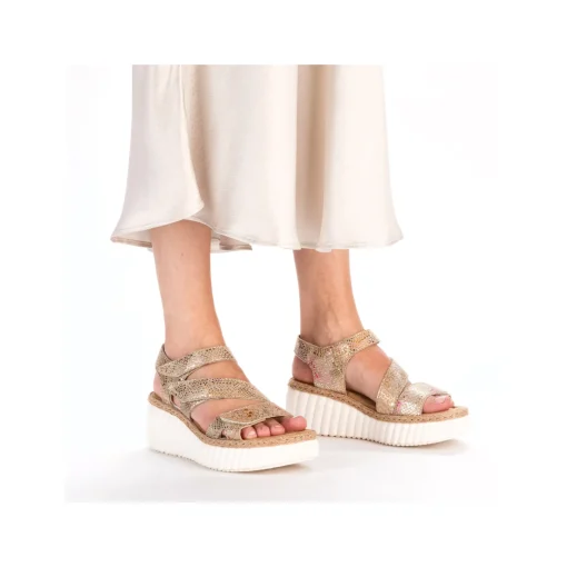 Rieker Damen Keilsandaletten multi-bronzemetallic
