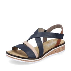 Rieker Damen Keilsandaletten marineblau