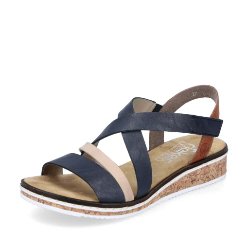 Rieker Damen Keilsandaletten marineblau