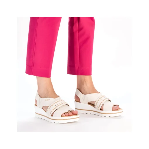 Rieker Damen Keilsandaletten hellbeige