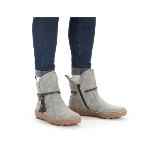 Rieker Damen Kurzstiefel silbergrau