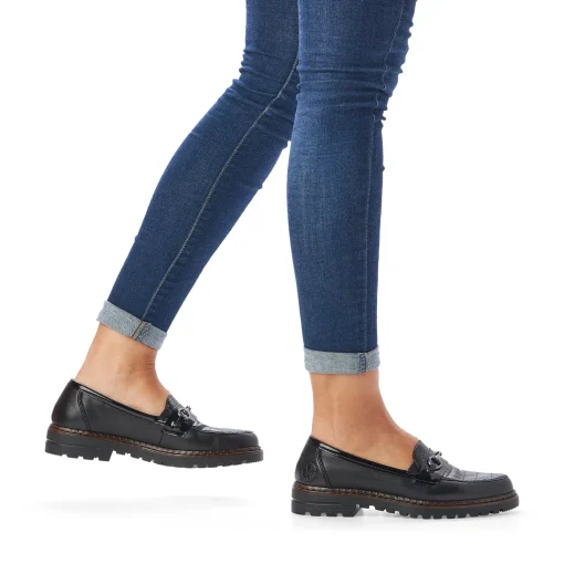 Rieker Damen Loafer graphitschwarz
