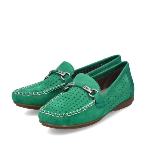 Rieker Damen Loafer grasgrün
