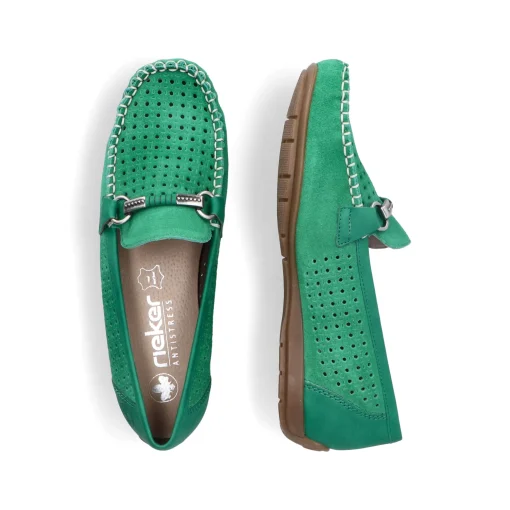 Rieker Damen Loafer grasgrün
